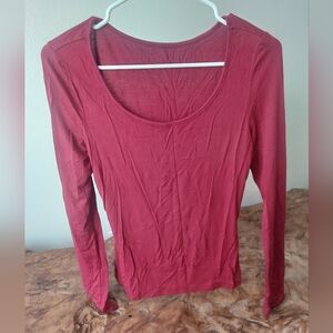 Wine Color Long Sleeve Top